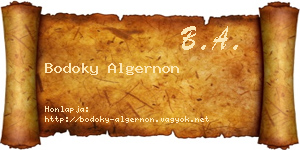 Bodoky Algernon névjegykártya